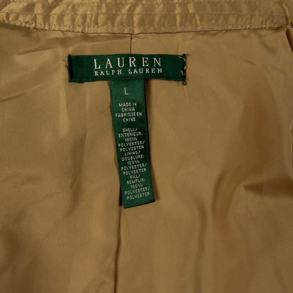 Lauren Ralph Lauren Utility Vest Women L Tan Belted Safari Cargo Sleeveless - Picture 5 of 16